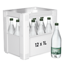 [10296] Valser Pétillante Caisse 12 x 1,0 l Bouteille Verre réutilisable