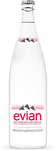 [10467] Evian Eau minérale Caisse 12 x 1,0 l Bouteille Verre réutilisable