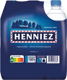 [10493] Henniez Naturelle (Bleue) Tray 4 x 6 x 0,5 l Bouteille PET jetable