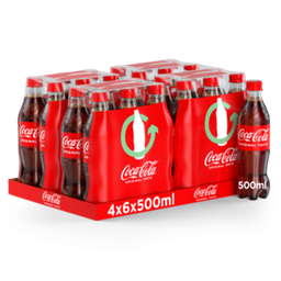[20152] Coca-Cola Tray 4 x 6 x 0,5 l Bouteille PET jetable