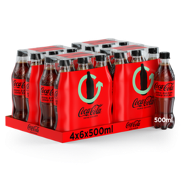 [20189] Coca-Cola Zero Tray 4 x 6 x 0,5 l Bouteille PET jetable