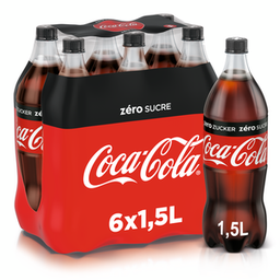 [20196] Coca-Cola Zero Tray 6 x 1,5 l Bouteille PET jetable