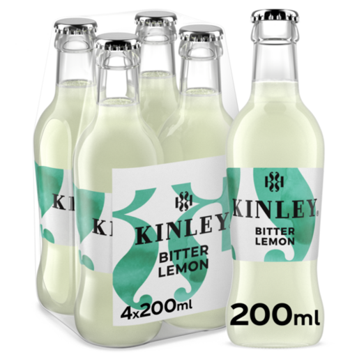 [20470] Kinley Bitter Lemon Tray 6 x 4 x 0,2 l Bouteille Verre jetable