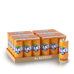 [20733] Fanta Orange Tray 4 x 6 x 0,33 l Cannette Alu jetable