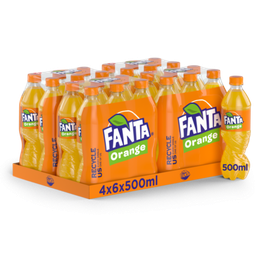 [20734] Fanta Orange Tray 4 x 6 x 0,5 l Bouteille PET jetable