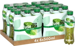 [20963] Fusetea Green Tea Lime Mint Tray 4 x 6 x 0,5 l Bouteille PET jetable