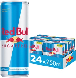 [21288] Red Bull Sugarfree Tray 4 x 6 x 0,25 l Cannette Alu jetable