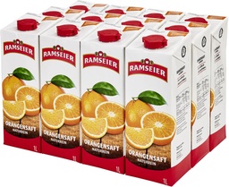 [21698] Ramseier MH premium 100% Jus d'orange Carton 12 x 1,0 l Tetra Pack jetable