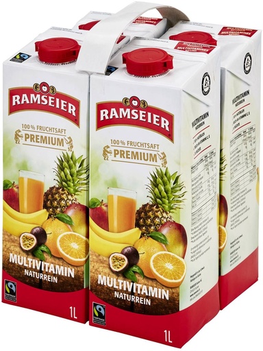 [21703] Ramseier MH premium 100% multivitamine Tray 4 x 1,0 l Tetra Pack jetable