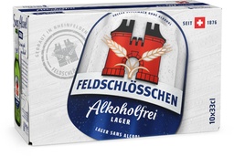 [30952] Feldschlösschen Lager Sans Alcool Carton 10 x 0,33 l Bouteille Verre jetable