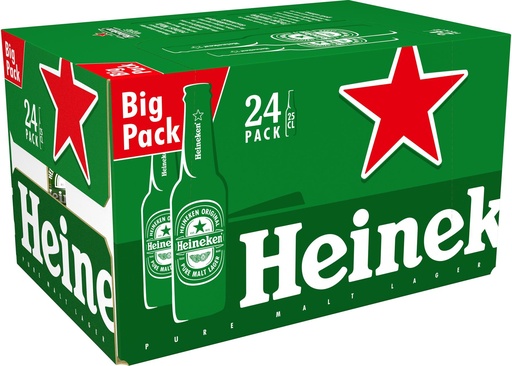 [31297] Heineken Biére Blonde Alc.5% Vol. Tray 24 x 0,25 l Bouteille Verre jetable